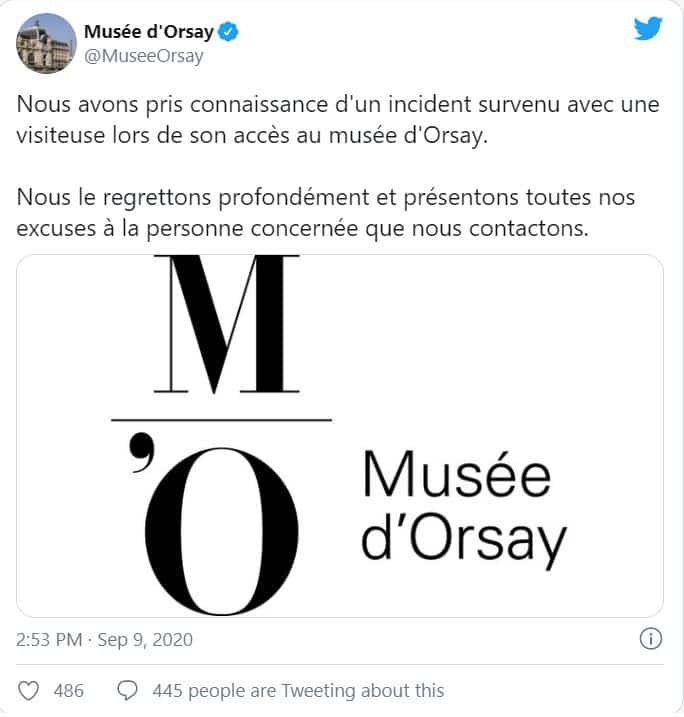 a2 Estudante foi barrada à porta do Museu de Orsay devido a decote