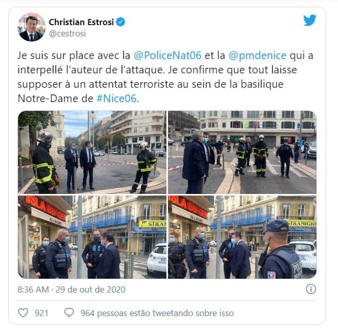 tweet1 Ataque à faca faz pelo menos três mortos em Nice