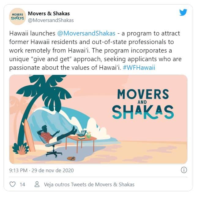 hawaii Está em teletrabalho? E se fosse trabalhar para o Havai?